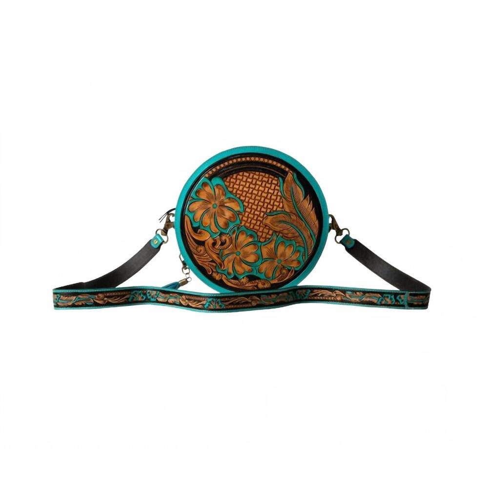 NEW MYRA BAGS women's priceless love small hand-tooled round bag in multicolor